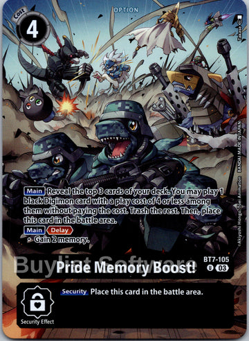 Pride Memory Boost! (Bonus Pack) [BT7-105] [Starter Deck 17: Double Typhoon Advanced Deck Set] Foil