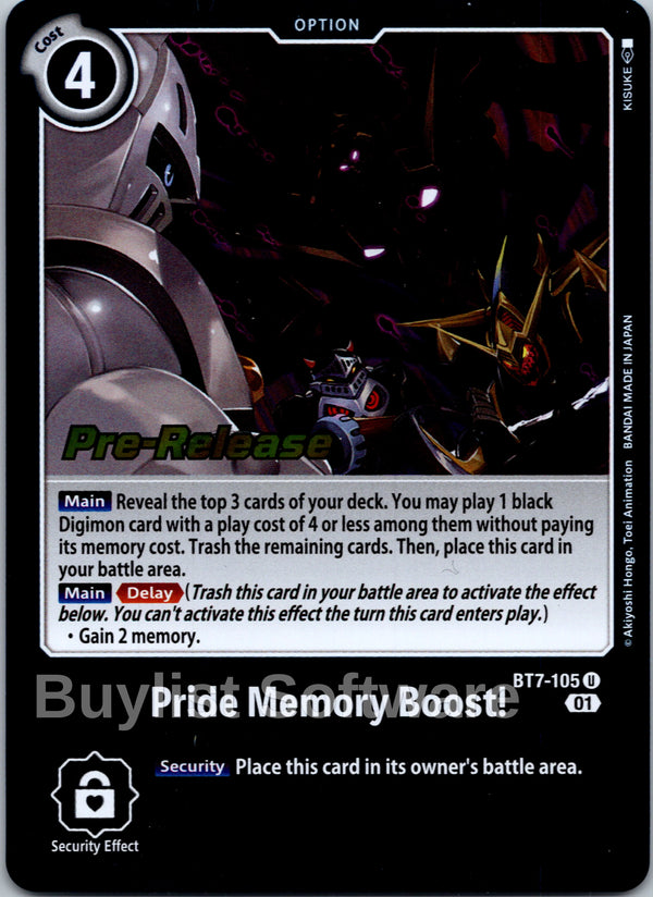 Pride Memory Boost! [BT7-105] [Next Adventure Pre-Release Cards] Foil