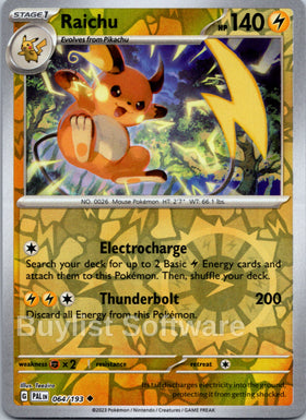 Raichu [064/193] [Paldea Evolved] Reverse Holofoil