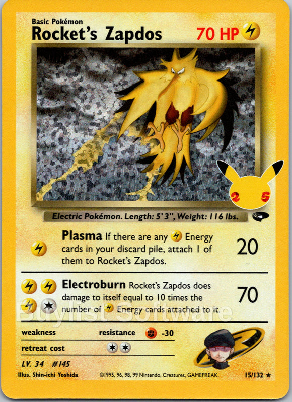 Rocket's Zapdos [15/132] [ Classic Collection] Holofoil