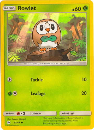 Rowlet (Water Web Holo) [009/149] [Sun & Moon Base Set] Holofoil