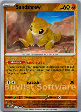 Sandshrew [027/165] [Scarlet & Violet 151] Reverse Holofoil