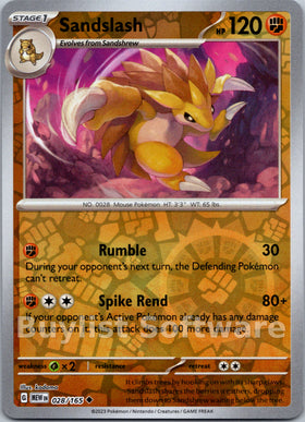 Sandslash [028/165] [Scarlet & Violet 151] Reverse Holofoil