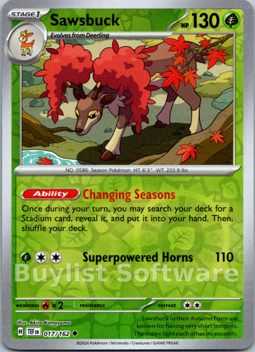 Sawsbuck [017/162] [Temporal Forces] Reverse Holofoil