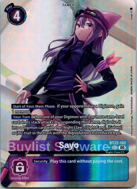 Sayo (Alternate Art) [BT22-102] [Cyber Eden] Foil