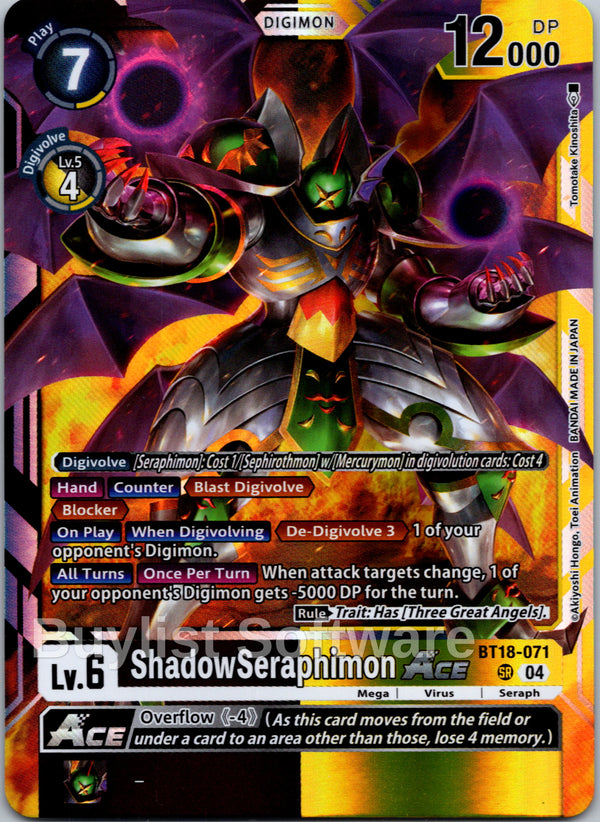 ShadowSeraphimon ACE [BT18-071] [Release Special Booster 2.0] Foil