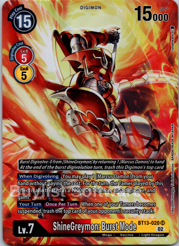 ShineGreymon: Burst Mode (Alternate Art) [BT13-020] [Versus Royal Knights] Foil