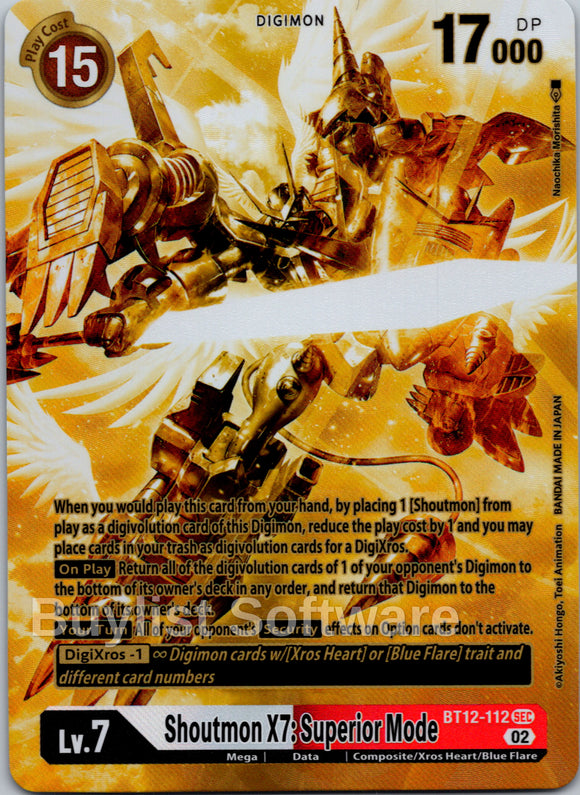 Shoutmon X7: Superior Mode (Alternate Art) (Gold) [BT12-112] [Across Time] Foil