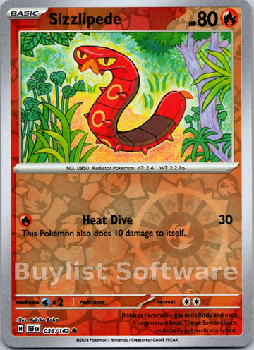 Sizzlipede [036/162] [Temporal Forces] Reverse Holofoil