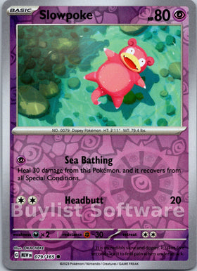 Slowpoke [079/165] [Scarlet & Violet 151] Reverse Holofoil