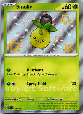 Smoliv [102/091] [Paldean Fates] Holofoil