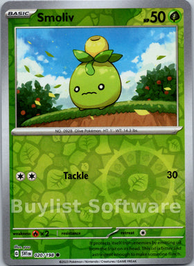 Smoliv [020/198] [Scarlet & Violet Base Set] Reverse Holofoil