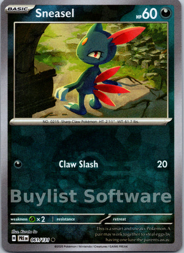 Sneasel (Poke Ball Pattern) [061/131] [Prismatic Evolutions] Holofoil