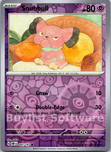 Snubbull [087/197] [Obsidian Flames] Reverse Holofoil