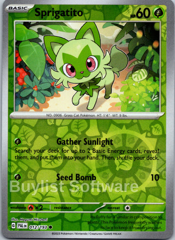 Sprigatito [012/193] [Paldea Evolved] Reverse Holofoil