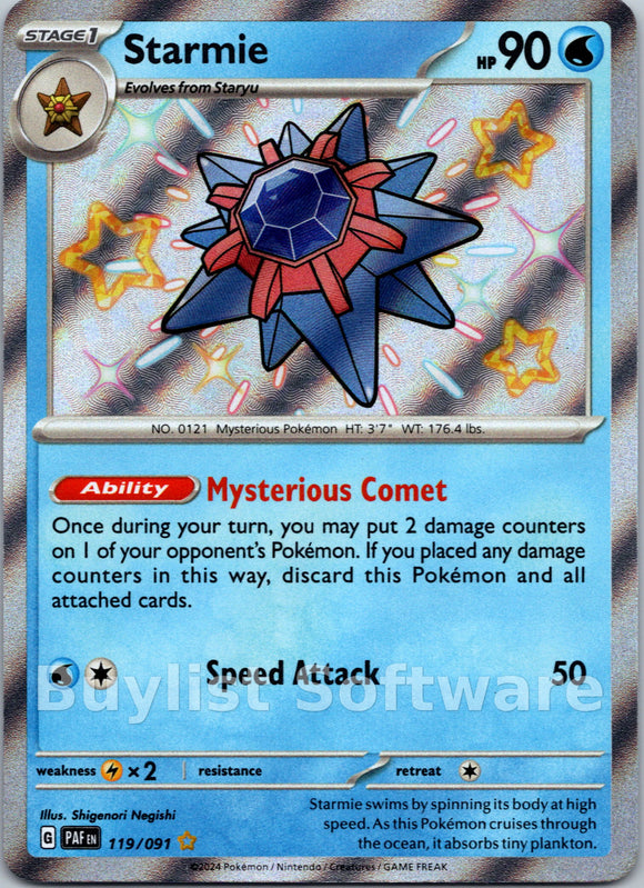 Starmie [119/091] [Paldean Fates] Holofoil