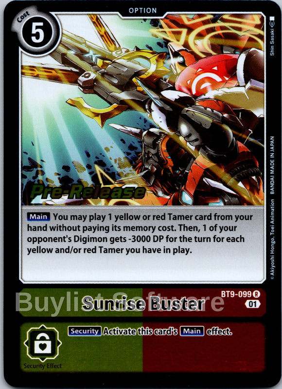Sunrise Buster [BT9-099] [X Record Pre-Release Cards] Foil