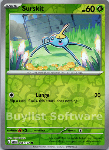 Surskit [006/197] [Obsidian Flames] Reverse Holofoil