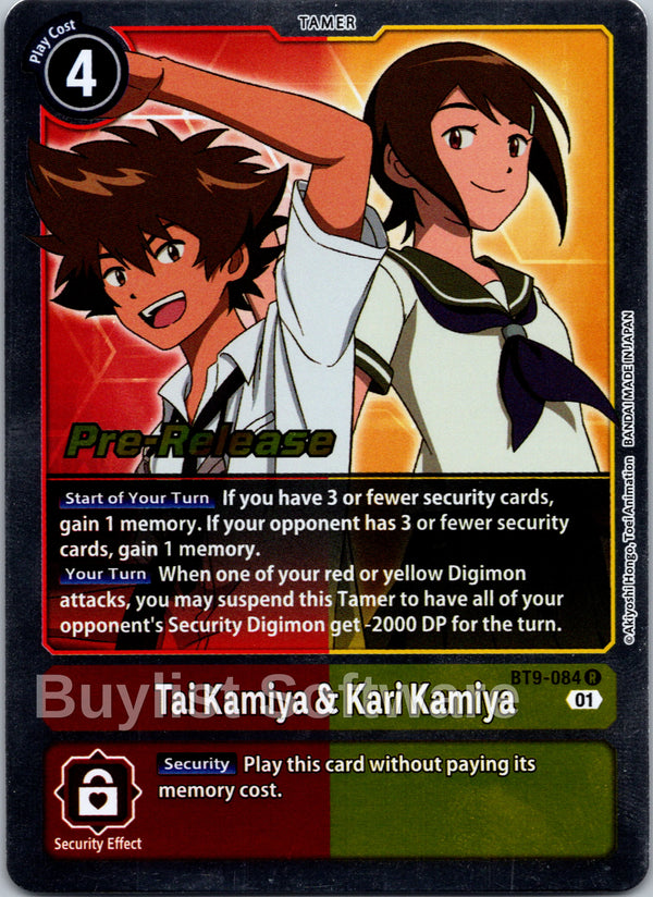 Tai Kamiya & Kari Kamiya [BT9-084] [X Record Pre-Release Cards] Foil