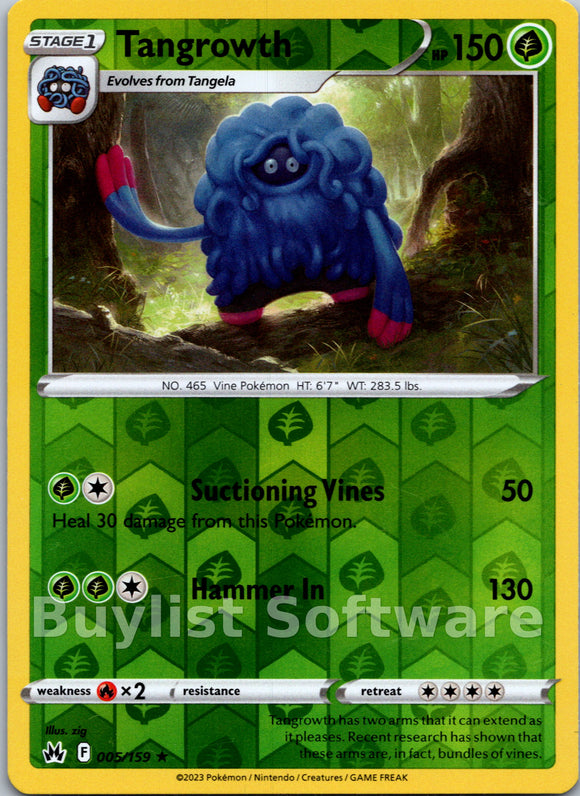 Tangrowth [005/159] [Crown Zenith] Reverse Holofoil
