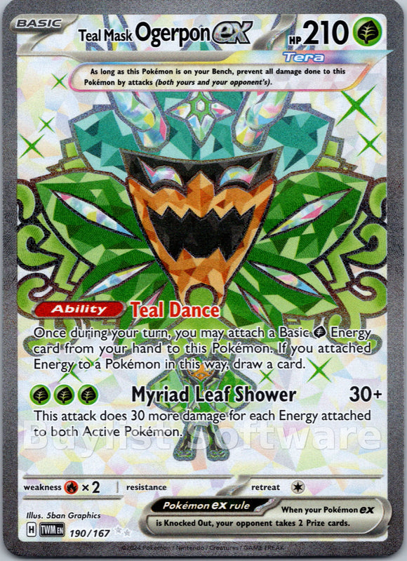 Teal Mask Ogerpon ex [190/167] [Twilight Masquerade] Holofoil