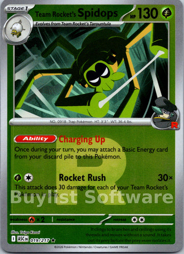 Team Rocket's Spidops (Team Rocket) [019/217] [Ascended Heroes] Reverse Holofoil