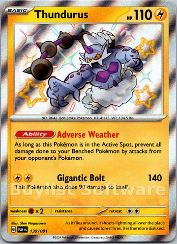 Thundurus [139/091] [Paldean Fates] Holofoil