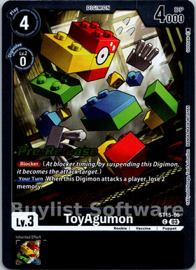 ToyAgumon [ST15-05] [Starter Deck 15: Dragon of Courage Pre-Release Cards] Foil
