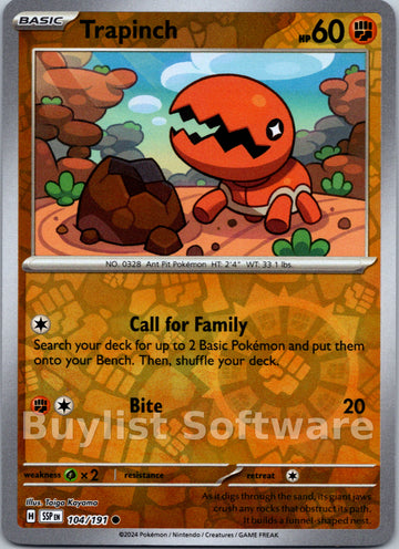 Trapinch [104/191] [Surging Sparks] Reverse Holofoil
