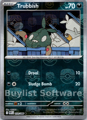 Trubbish (Master Ball Pattern) [059/086] [White Flare] Holofoil