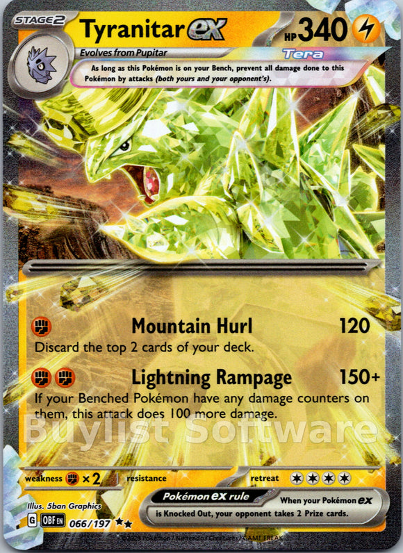 Tyranitar ex [066/197] [Obsidian Flames] Holofoil