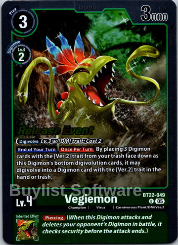 Vegiemon [BT22-049] [Cyber Eden Release Event Cards] Foil