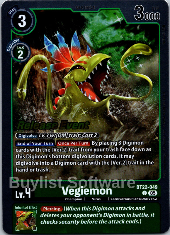 Vegiemon [BT22-049] [Cyber Eden Release Event Cards] Foil