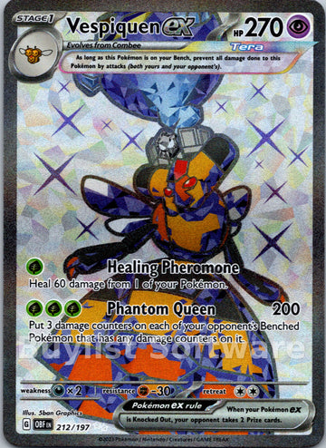 Vespiquen ex [212/197] [Obsidian Flames] Holofoil