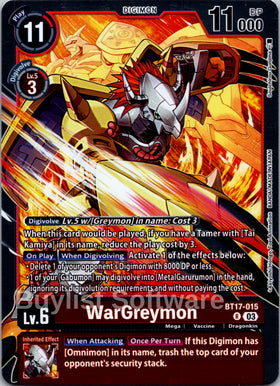 WarGreymon [BT17-015] [Secret Crisis] Foil