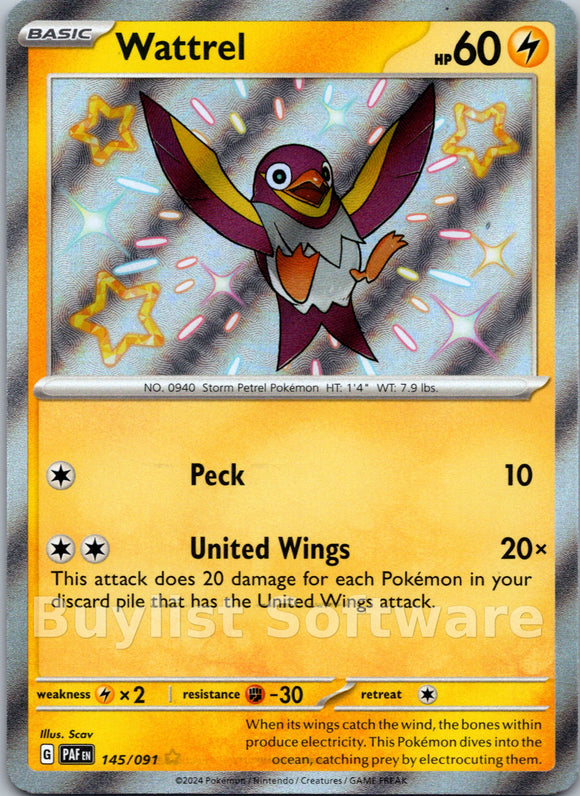 Wattrel [145/091] [Paldean Fates] Holofoil