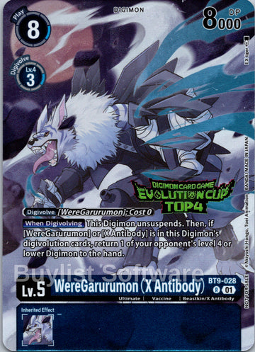 WereGarurumon (X Antibody) (August 2024 Evolution Cup Top 4) [BT9-028] [X Record] Foil