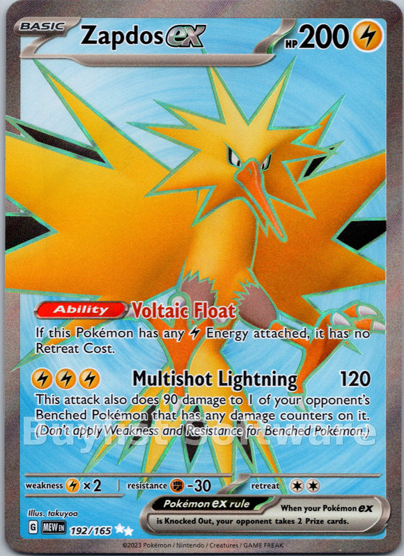 Zapdos ex [192/165] [Scarlet & Violet 151] Holofoil