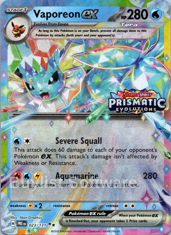 Vaporeon ex (Prismatic Evolutions Stamp)