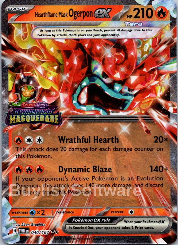 Hearthflame Mask Ogerpon ex (Twilight Masquerade Stamp)