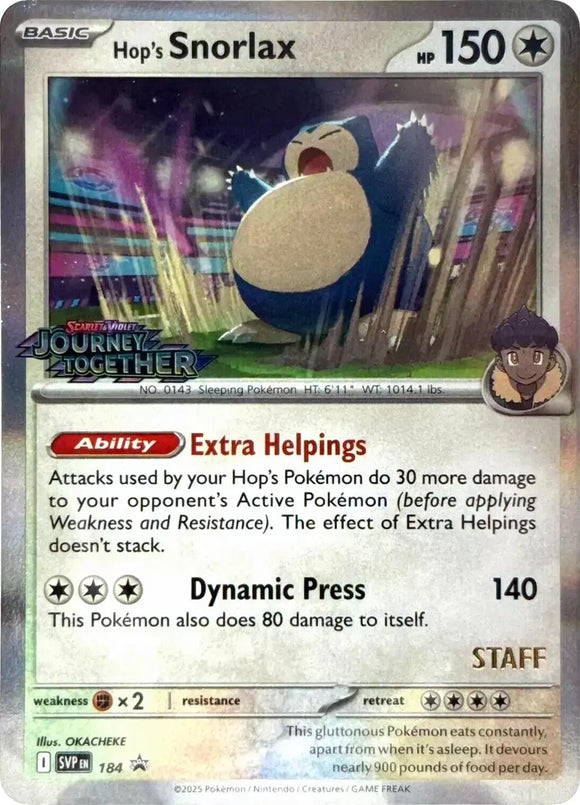 Hop's Snorlax (Staff Stamped)