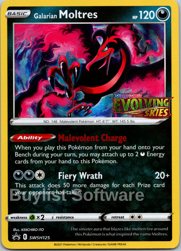 Galarian Moltres (Sword & Shield Promo Cards Stamped)