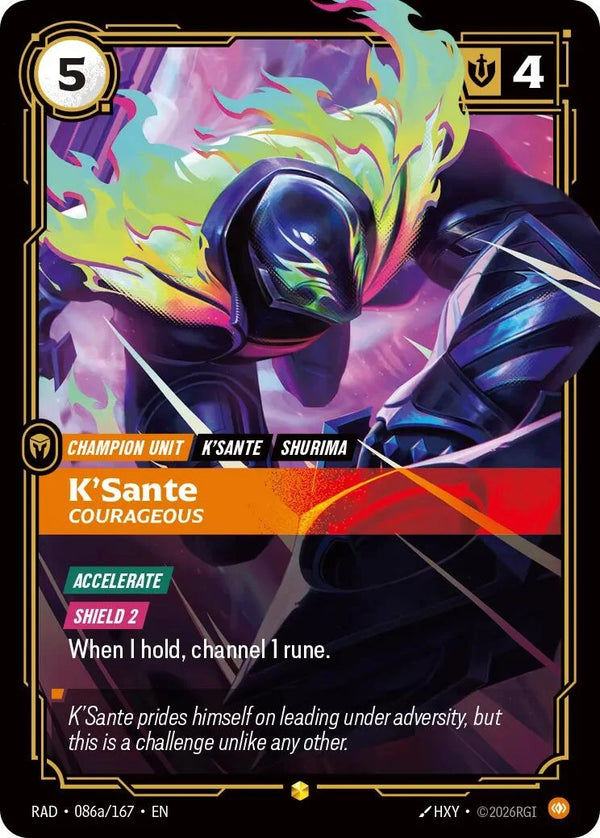 eebe737b-a951-4b86-a533-893fb34272ce | rb-086a-167-f-radi-aa-sho-nm | K'Sante, Courageous (Alternate Art)