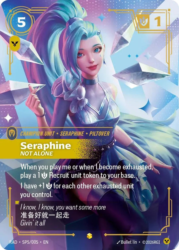 eebe737b-a951-4b86-a533-893fb34272ce | rb-sp5-005-f-radi-s-sho-nm | Seraphine, Not Alone (SP)