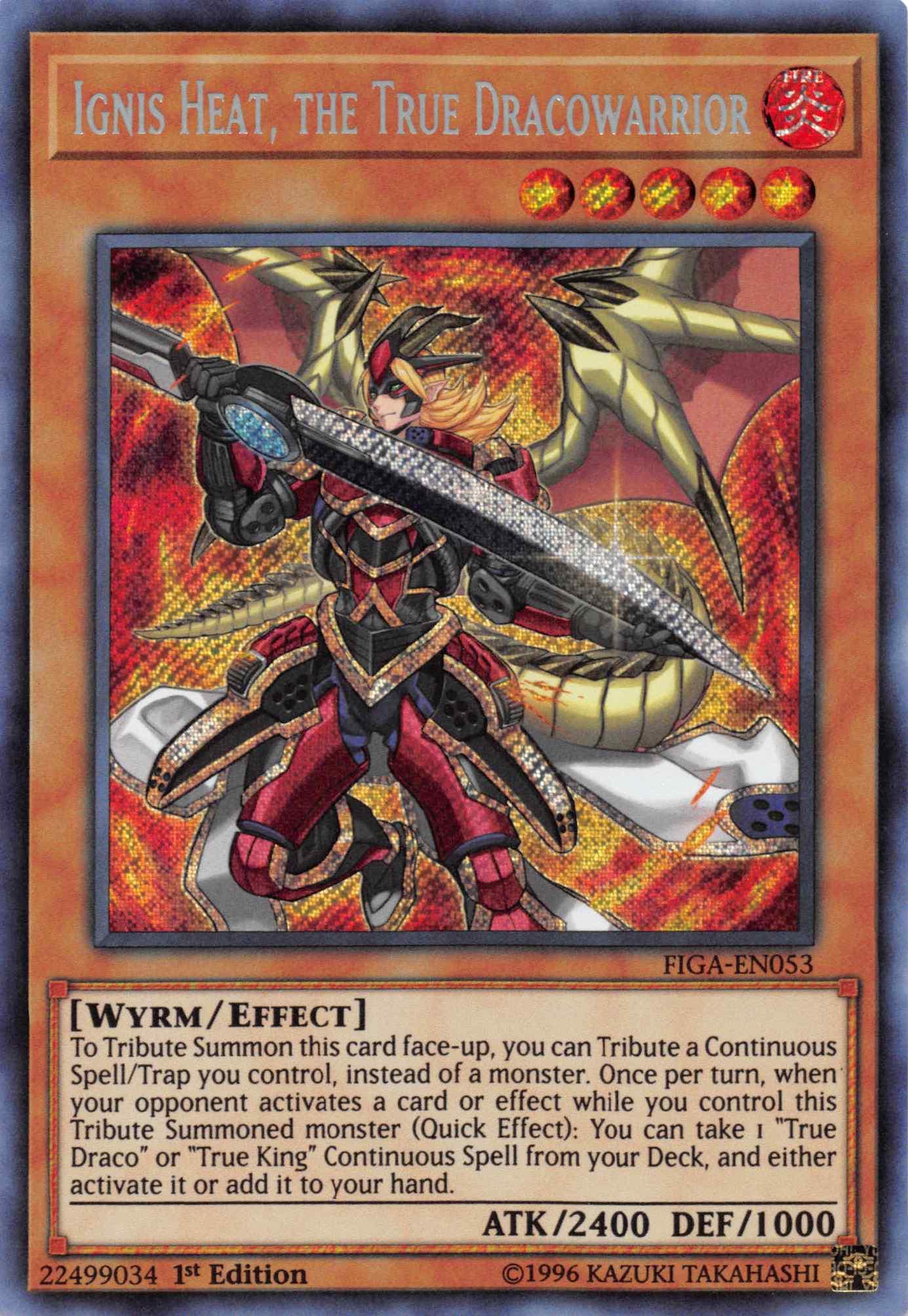 Ignis Heat, the True Dracowarrior [FIGA-EN053] Secret Rare