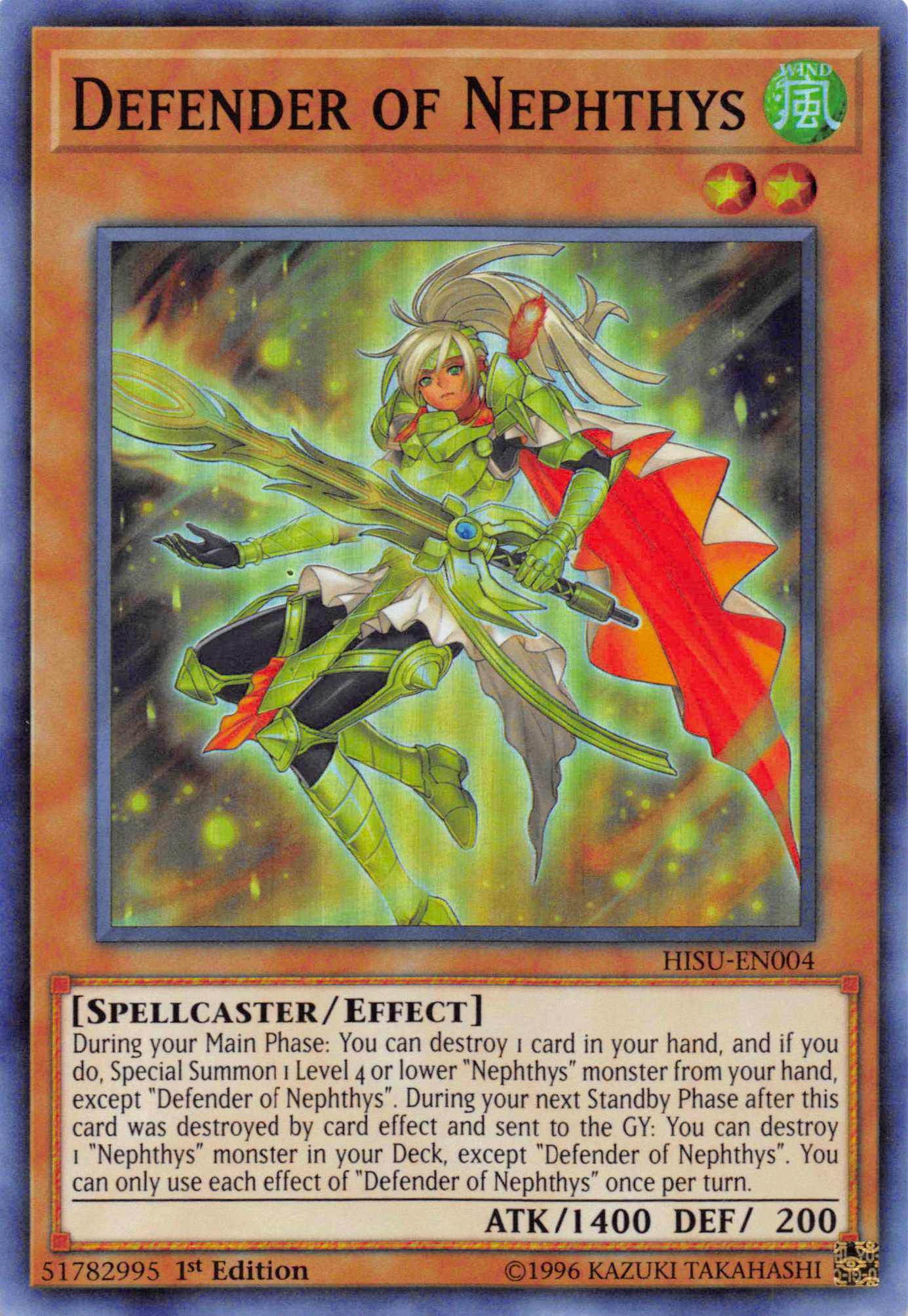 Defender of Nephthys [HISU-EN004] Super Rare
