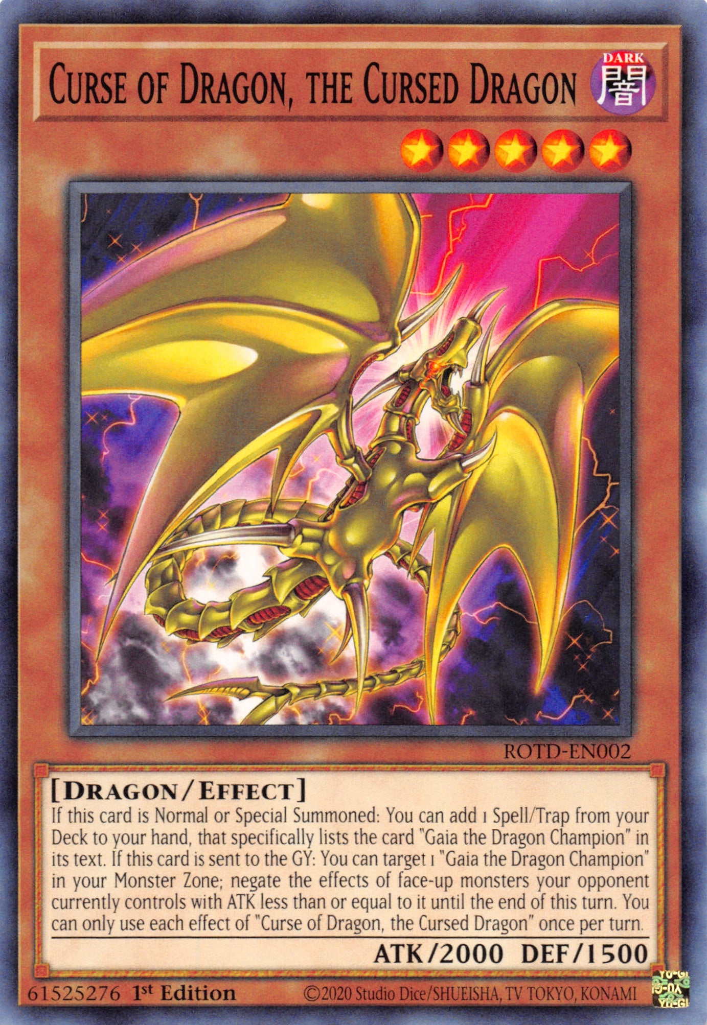 Curse of Dragon, the Cursed Dragon [ROTD-EN002] Common