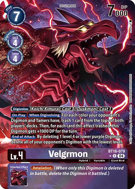 Velgrmon (Alternate Art) [BT18-079-R] [Release Special Booster 2.0] Foil