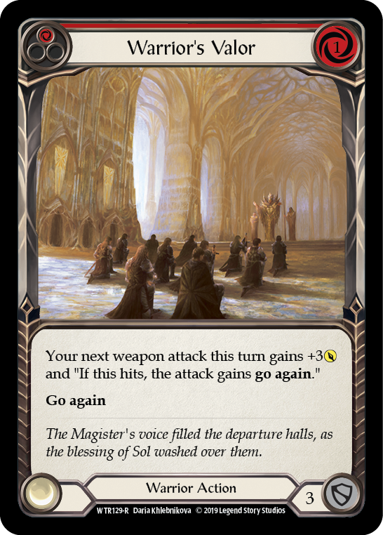 Warrior's Valor (Red) [WTR129-R] Alpha Print Rainbow Foil - Duel Kingdom