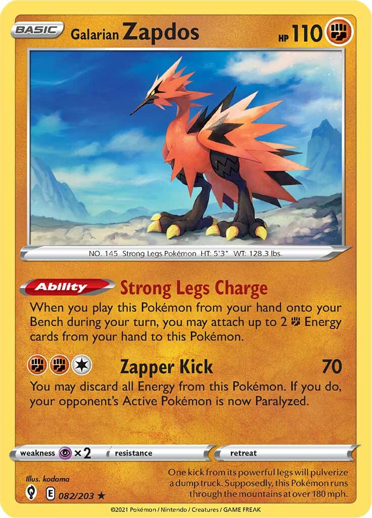 Galarian Zapdos (082/203) [Sword & Shield: Evolving Skies] - Duel Kingdom